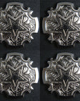 Western Screw Back Concho 1.5In Bright Silver Star Saddle Cowgirl Hilason