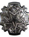 Western Screw Back Concho 1.5In Bright Silver Star Saddle Cowgirl Hilason