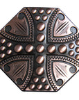 Western Screw Back Concho 1.5 In Copper Plated Cross Sign Saddle Cowgirl