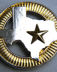 Western Screw Back Concho 1.5 In Texas Star Gold Silver Round Saddle