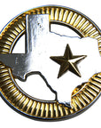 Western Screw Back Concho 1.5 In Texas Star Gold Silver Round Saddle