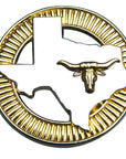 Western Screw Back Concho 1.5 In Texas Longhorn Gold Silver Round Saddle