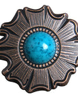 Western Screw Back Concho 1.5 In. Turquoise Stone Floral Saddle Cowgirl