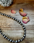 34 inch Necklace - 8-10 mm & 5 mm saucer Sterling Silver Pearls