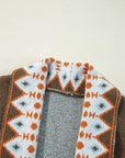 Aztec Geometric Open Front Cardigan
