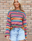 Luella Jacquard Geo Long Sleeve Top