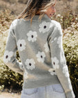 Maria Floral Half Zip Drop Shoulder Sweater