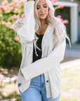 Berkley Button Up Knitted Sleeves Hooded Jacket