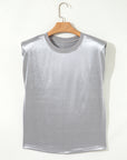 Metallic Crewneck Tank Top