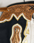 Hilason Handmade Genuine Leather Chaps Adult Handtooled Rodeo Bull Riding