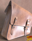 Motorcycle Bike Right Side Saddle Bag Leather Softail Rigid Hilason