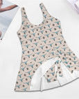 Turquoise Longhorn Skirted Swimsuit