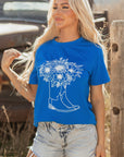 Sunflower Boots Western Fashion Tee