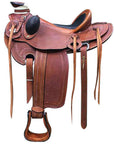 Western Horse Saddle American Leather Wade Ranch Roping Mahogany Hilason