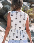 Kyra Bow Tie Closure Ruffled Vest
