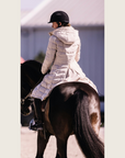 Cream Duck Down Riding Coat with Velvet Collar