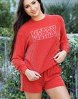 MERRY Long Sleeve Top and Shorts Set
