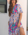 Siena Mixed Floral Short Sleeve Dress
