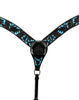 Western Horse Headstall & Breast Collar Tack American Leather Black Turquoise Hilason
