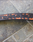 Hilason Western Horse Headstall & Breast Collar American Leather Orange Hand Paint