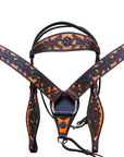 HILASON Western Horse Headstall Breast Collar Set Tack Genuine American Leather