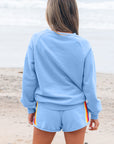 Colorblock Stripe Pullover and Shorts Set