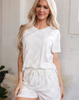 Scottie Checkered Tee Drawstring Shorts Lounge Set
