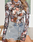 Floral Mesh Long Sleeve Top