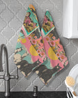 Retro Pop Western set of 2 Kitchen Dish Towels Made in America