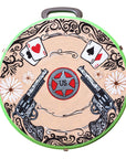 Hilason Medium 4 Rope Capacity Rope Can With Attractive Printed Genuine Leather Trim