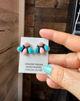 Stud Earrings – Kingman Turquoise & Pink Conch (Stamped Marcella James)