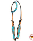 HILASON Western Horse One Ear Headstall Bridle American Leather Crocodile | Headstall for Horses Western | Horse Headstall | Western Headstalls for Horses | Headstalls for Horses | Western Headstall