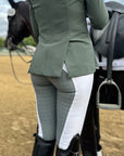 Megan Full Seat Competition Breeches - White with Grey Seat