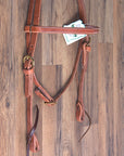3/4" Hilason Hermann Oak Harness Leather Laced Cheeks Horse Browband Headstall