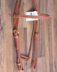 3/4' Hilason Hermann Oak Leather Quick Change Cheeks Horse Browband Headstall