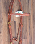 3/4' Hilason Hermann Oak Leather Quick Change Cheeks Horse Browband Headstall