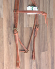 Hilason Hermann Oak Leather Chicago Screw Cheek Horse Knotted Browband Headstall