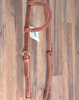 Hilason Hermann Oak Leather Quick Change Cheek Horse One Year Browband Headstall