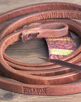 1/2 in X 8 Ft Hilason Leather Flat Horse Roping Reins W/ Snap