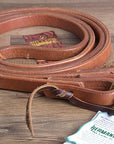 5/8" X8' Hilason Hermann Oak Leather Horse Roping Reins Waterloop Tie W/ Snap