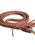 5/8" X8' Hilason Hermann Oak Leather Horse Roping Reins Waterloop Tie W/ Snap