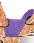 Hilason Western Horse Treeless Trail Barrel American Leather Saddle