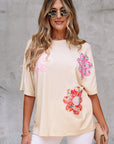 Flower Patchwork Reverse Seam Tee