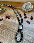 Sterling silver pearls - 28 inch - with barrel beads