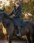 Black Duck Down Riding Coat with Velvet Collar