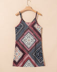 Geometric Paisley Sleeveless Mini Dress