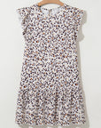 Leopard Flutter Sleeve Mini Dress