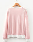 Stripe Contrast Trim Patchwork Top