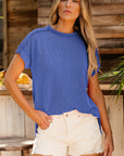 Corded Knit Reverse Seam T-Shirt