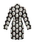 Silver Concho Women's Long Sleeve Belted Satin Feel Dressing Lounge Robe